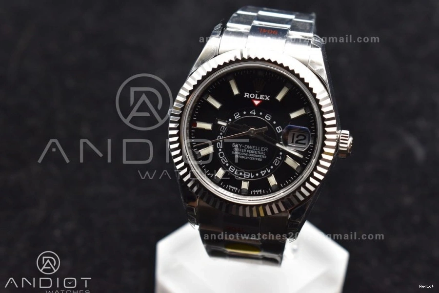 Oyster Noob Skydweller A23J Black SS Edition Bracelet Dial Best on SS 0203